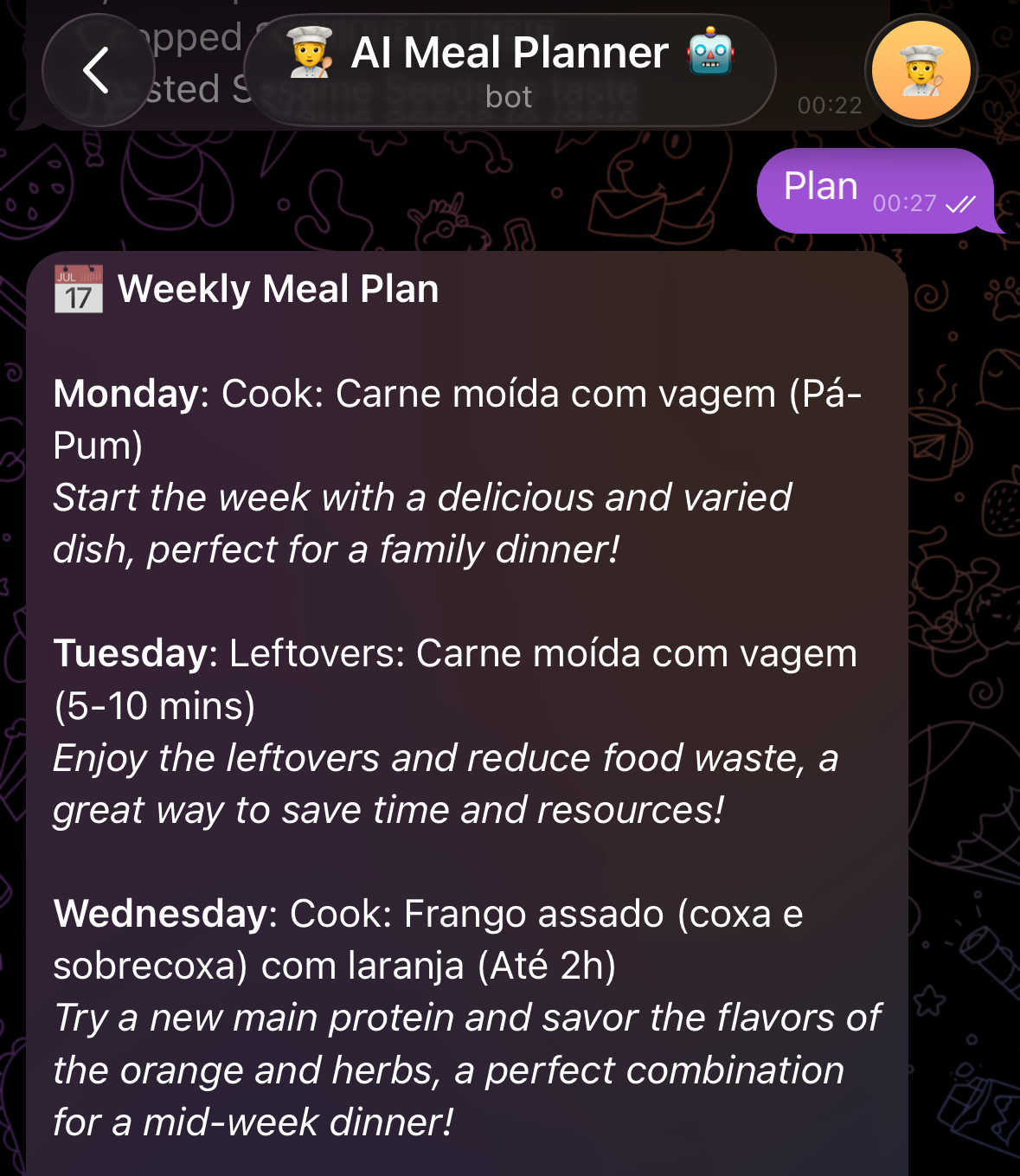 Proving the "Zero-Cost" UI: Clean, structured plans delivered straight to my phone